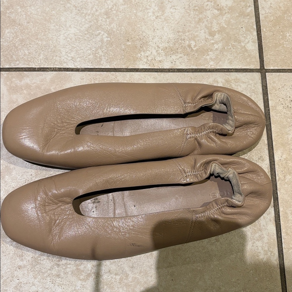 Vince Tan Leather Ballet Flats